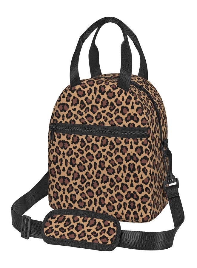 ARESD Leopard Print Lunch Bag, Reusable Leopard Cheetah Lunch Box for Boys Girls, Insulated Cooler Bag Lunch Tote Bag with Shoulder Strap for School Office Picnic Travel - Image 1
